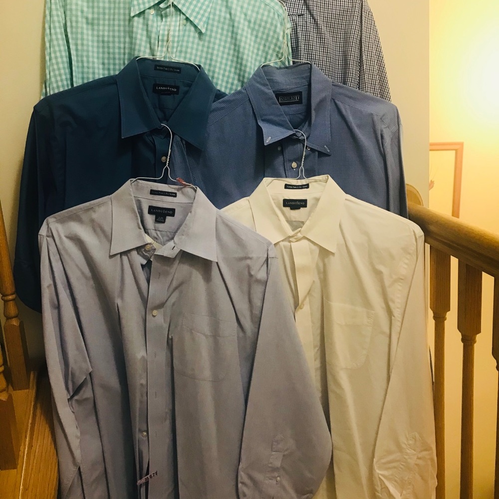6 Lands End button down shirts.